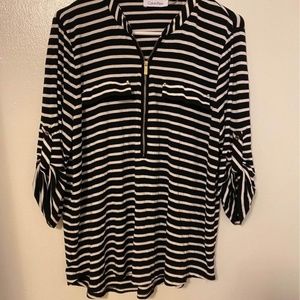 Calvin Klein 3/4 sleeve striped Shirt